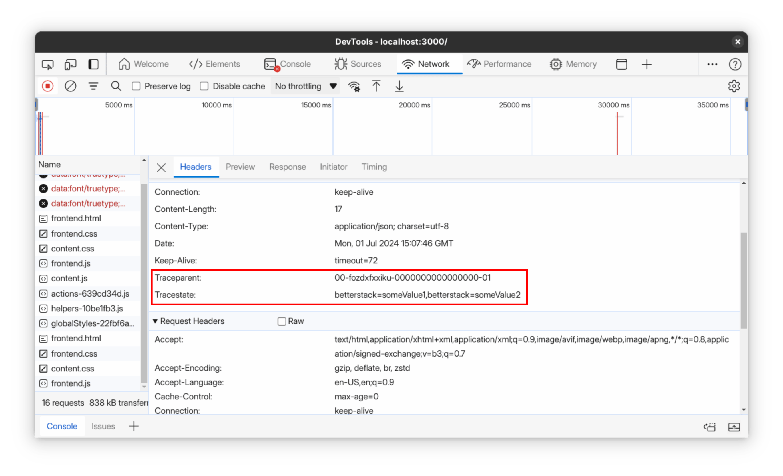 W3C Trace Context Header