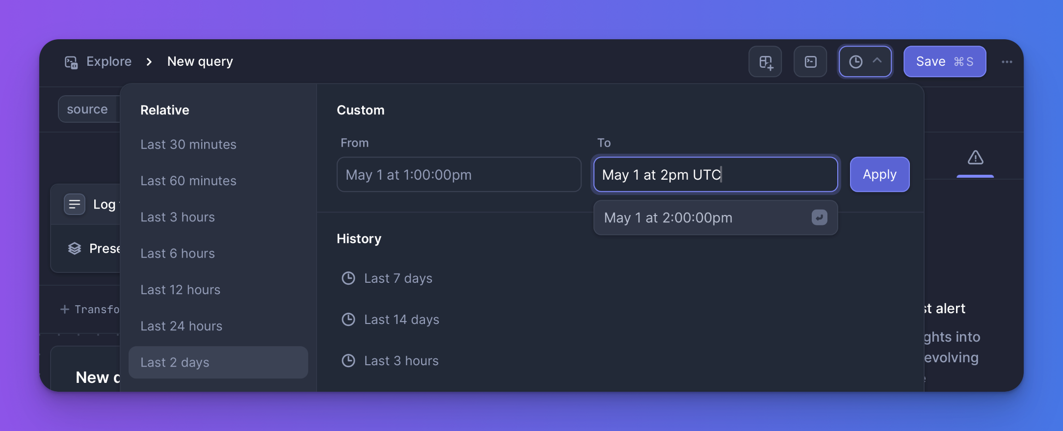 Narrowing the time range