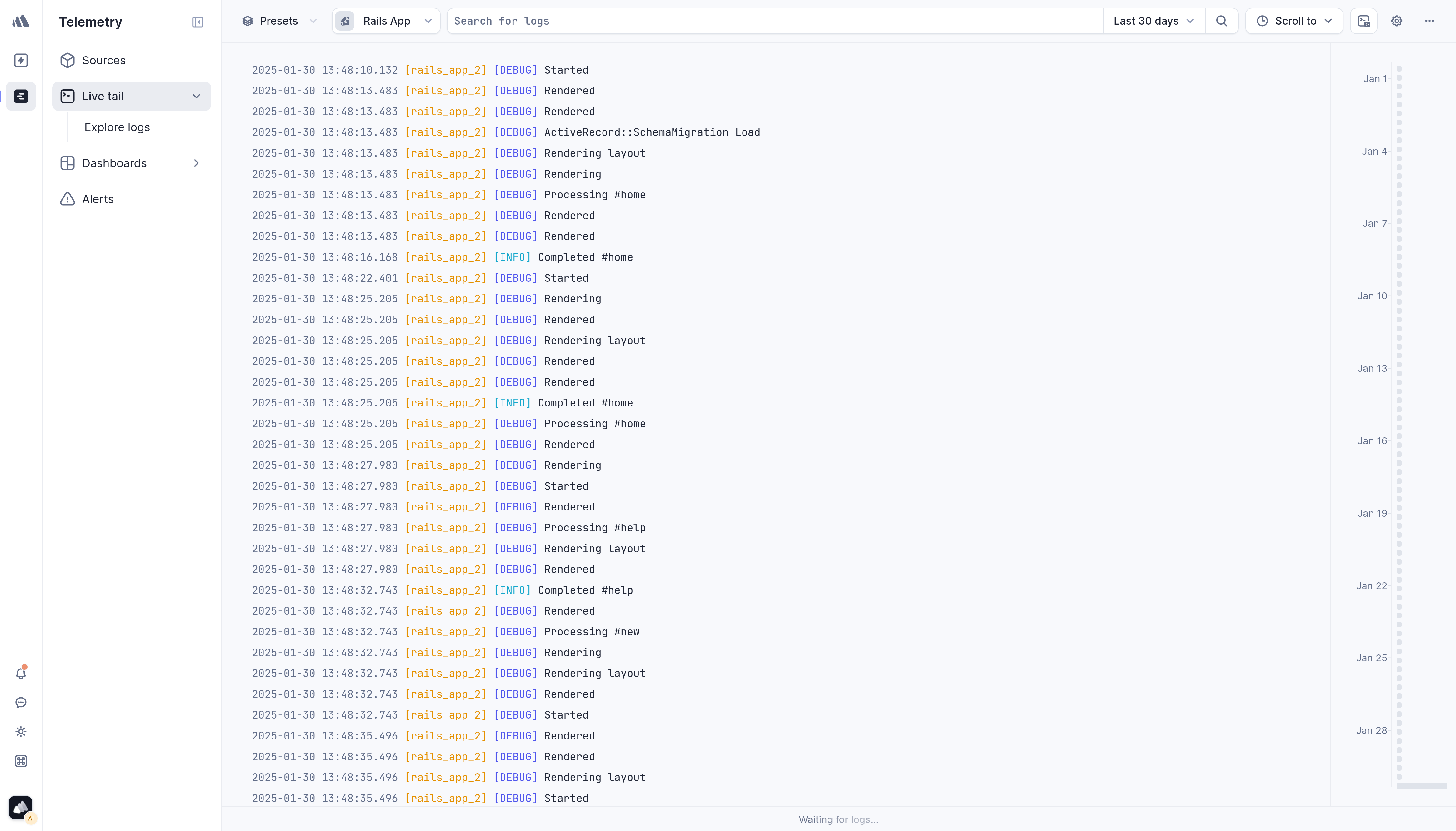 Better Stack Telemetry interface