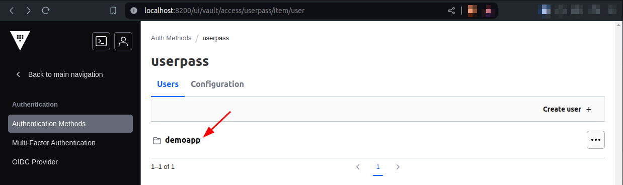 Vault authentication methods page