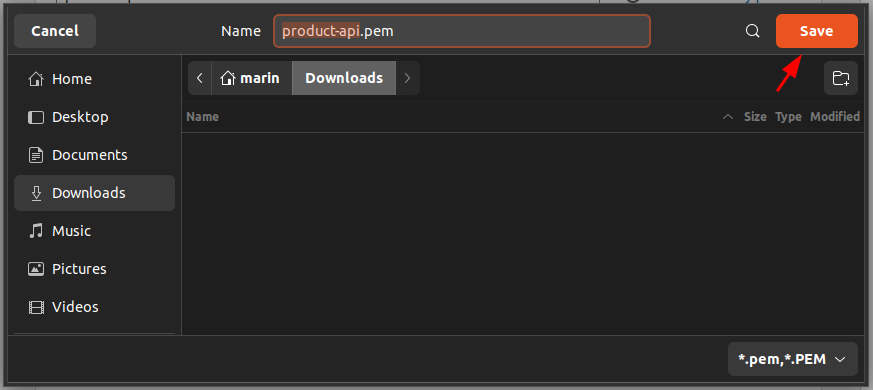 save key pair