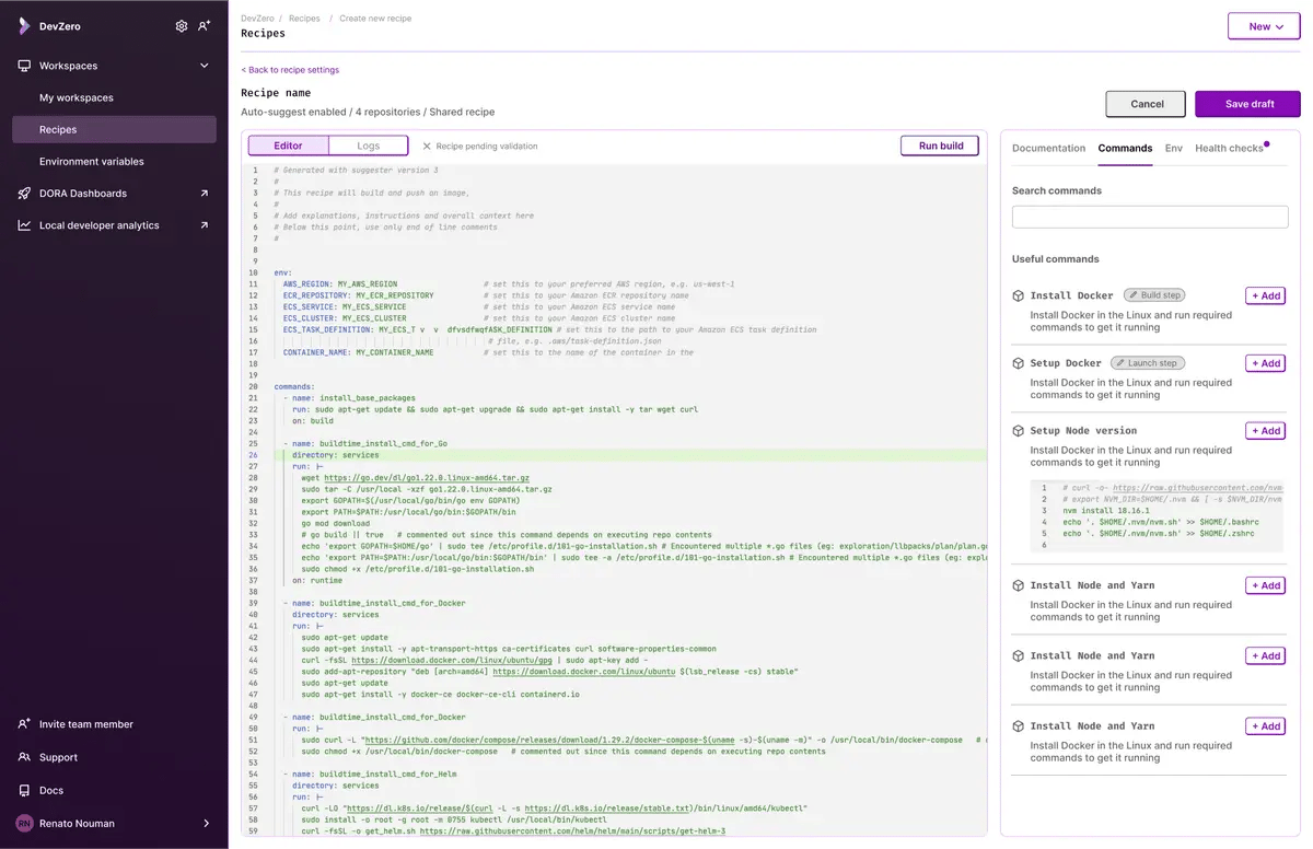 Screenshot of DevZero screenshot