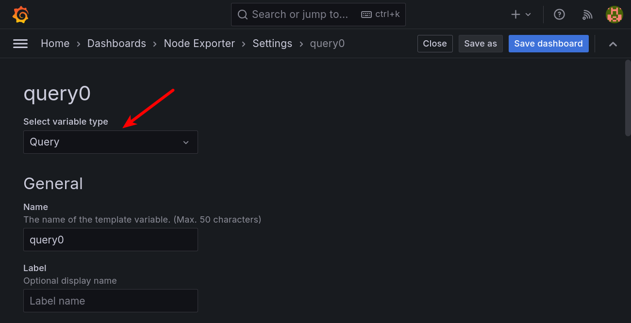Query variable in Grafana