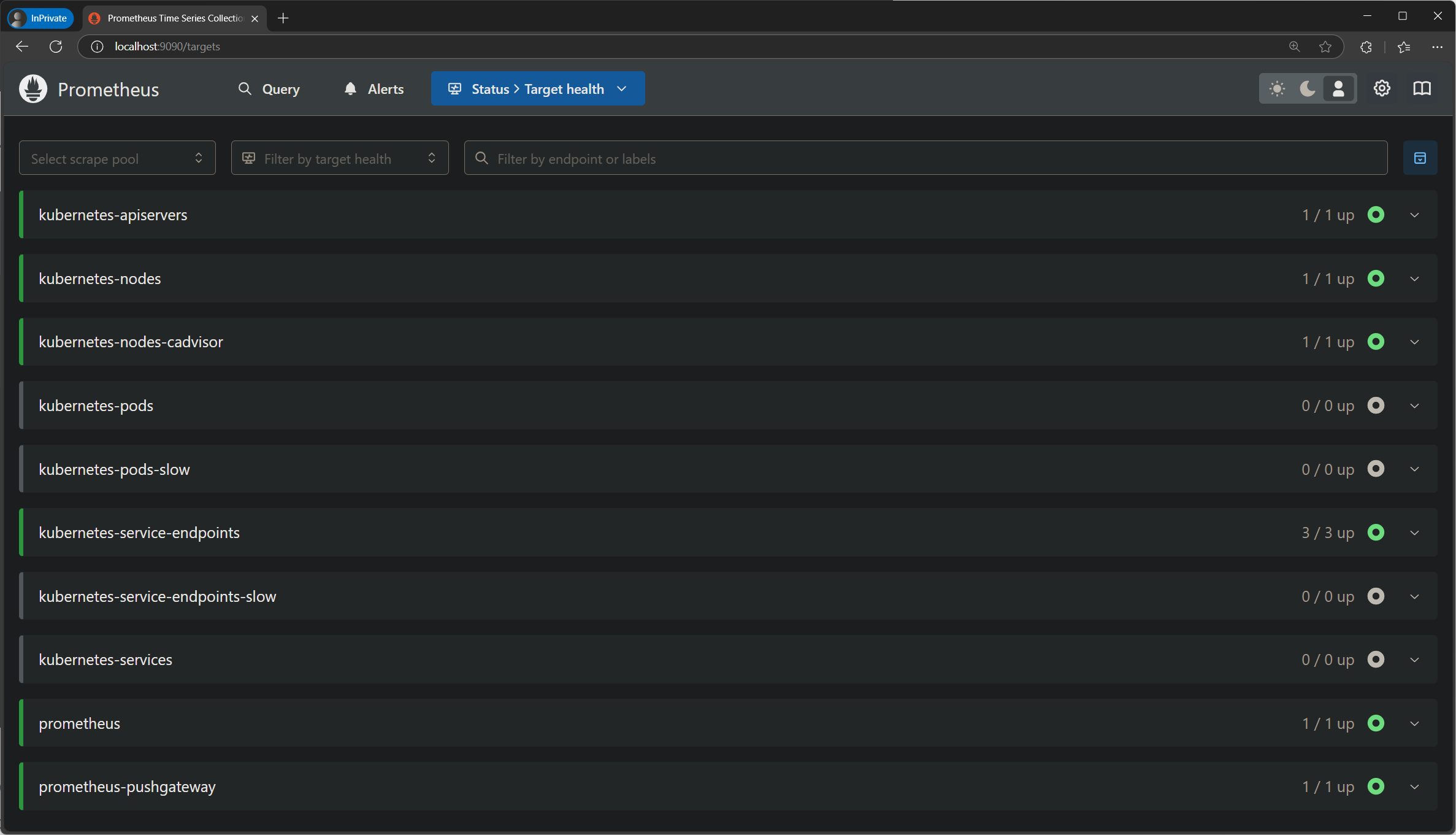 PROMETHEUS TARGETS SCREENSHOT