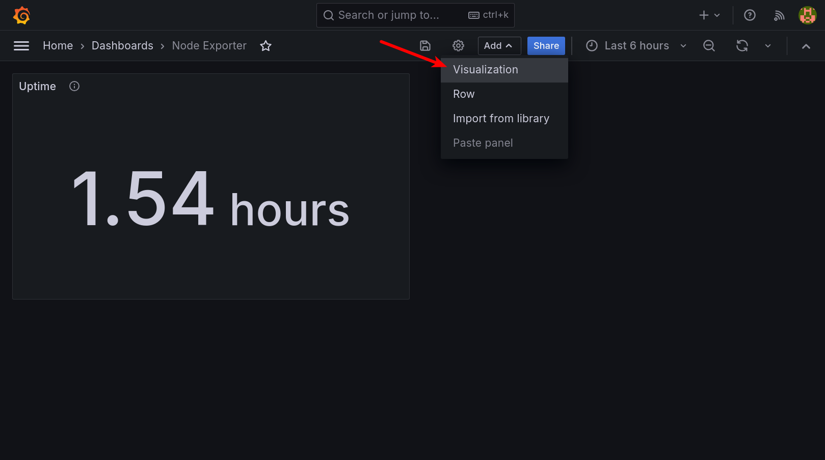 Add new Grafana visualization