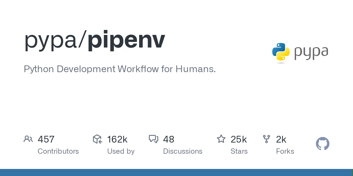 Screenshot of pipenv Github page