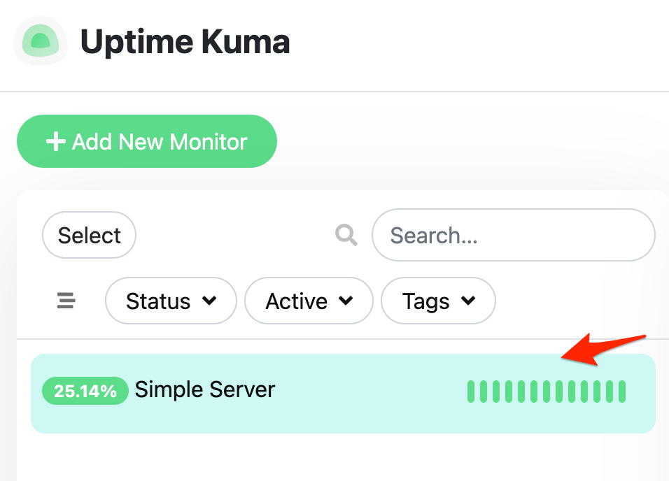 Screenshot of clicking the monitor