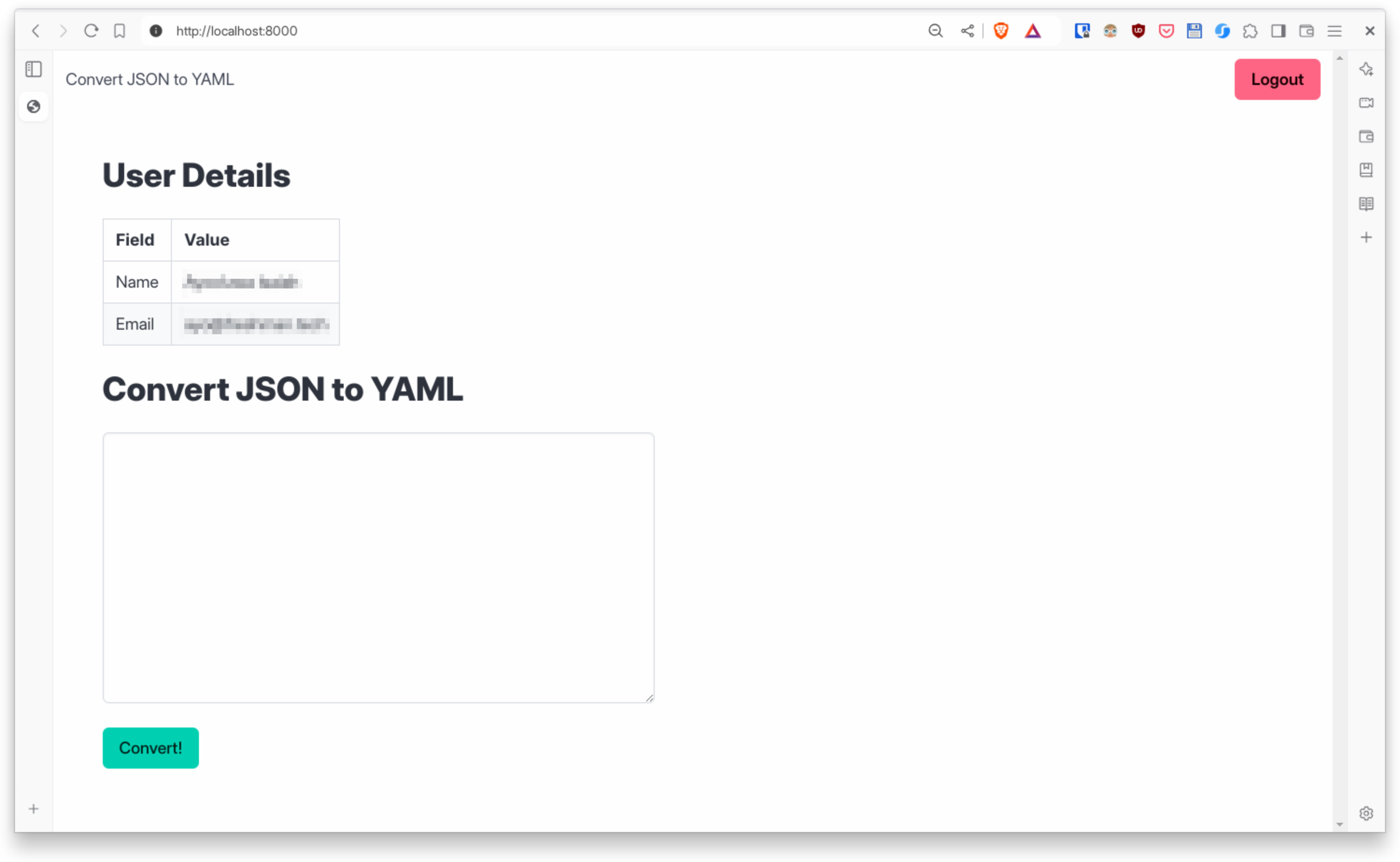 JSON Converter Authenticated