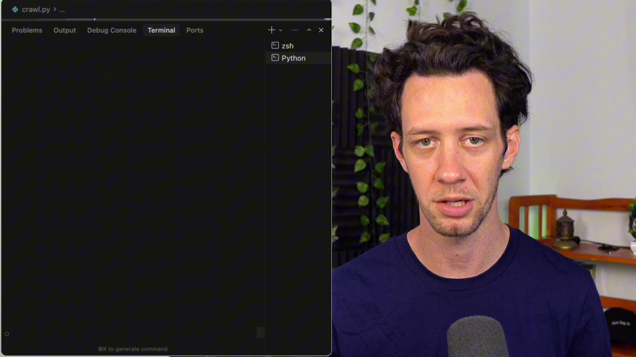 The terminal shows a snippet of the clean JSON and Markdown output, a stark contrast to raw HTML.
