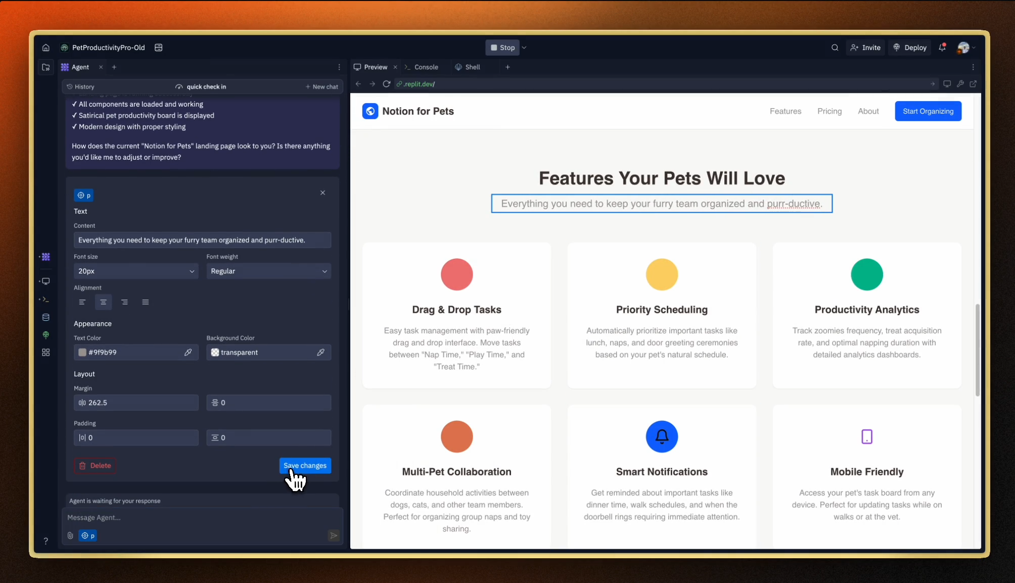 Screenshot of Replit's Visual Editor interface
