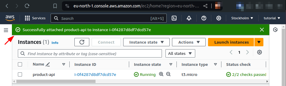 role attached flash message