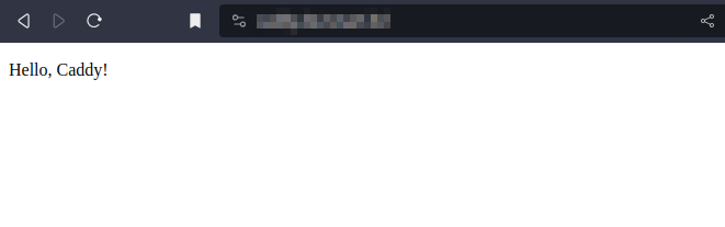 "Hello, Caddy!" page loaded over HTTPS