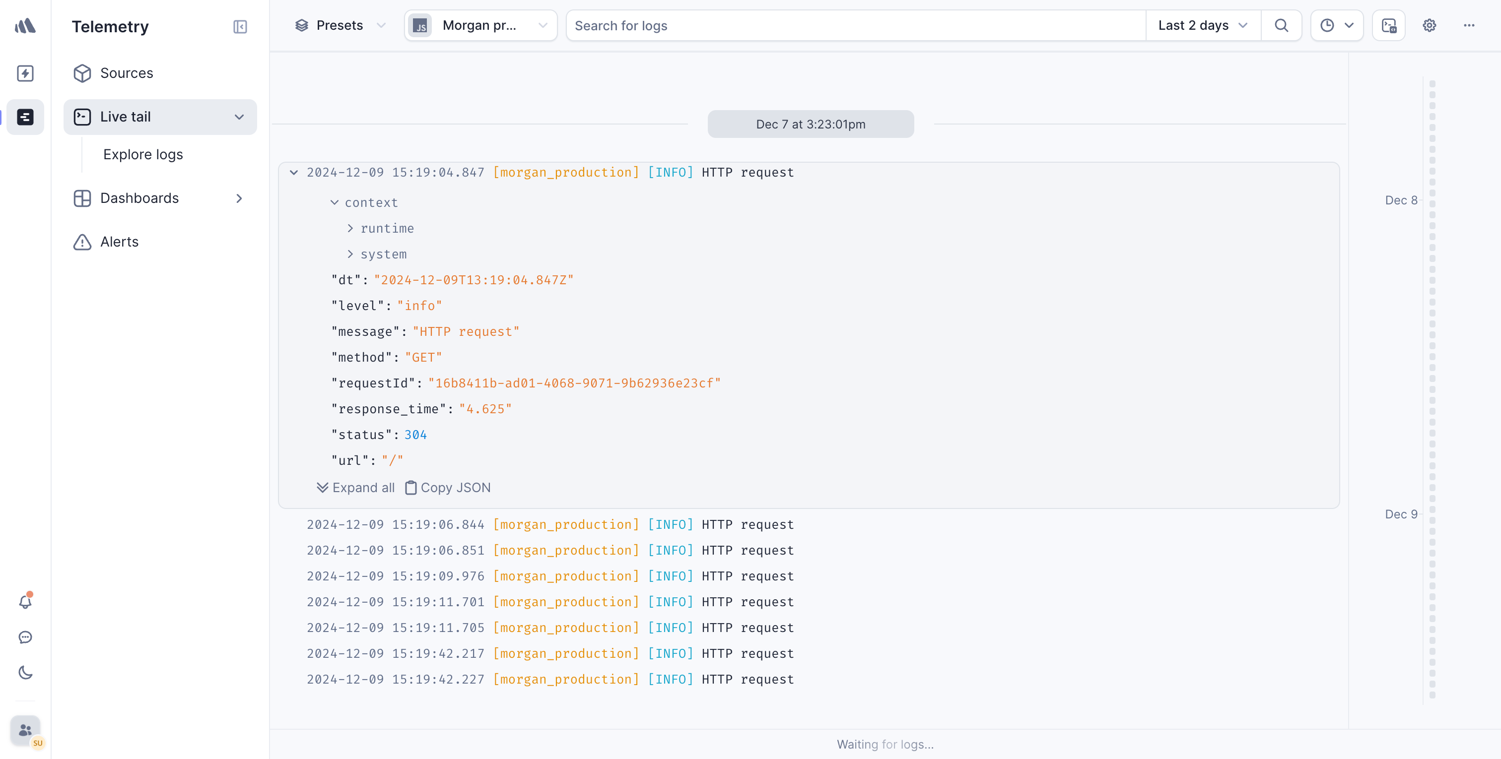 Better Stack Logs Dashboard