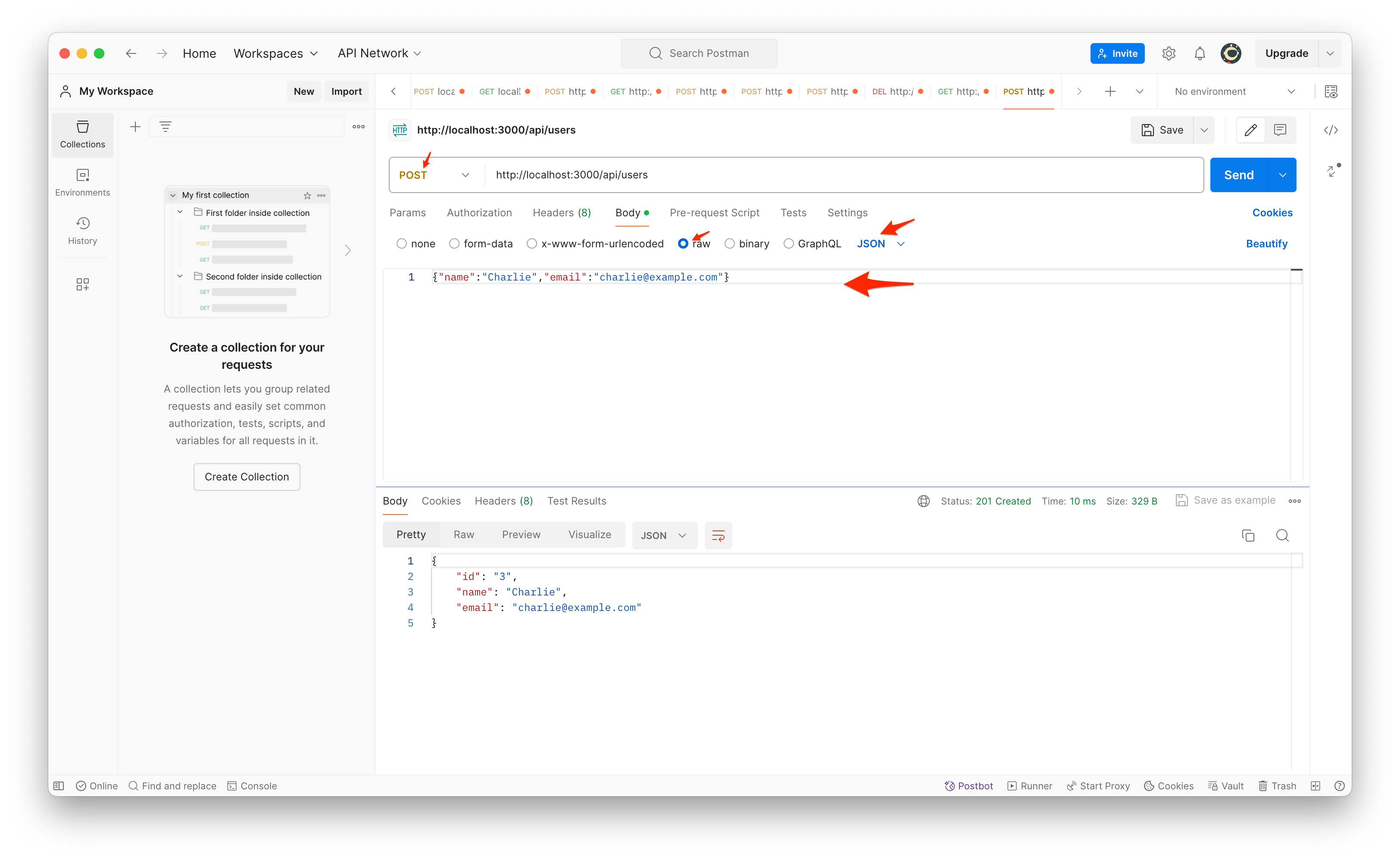 a screenshot showing the postman set