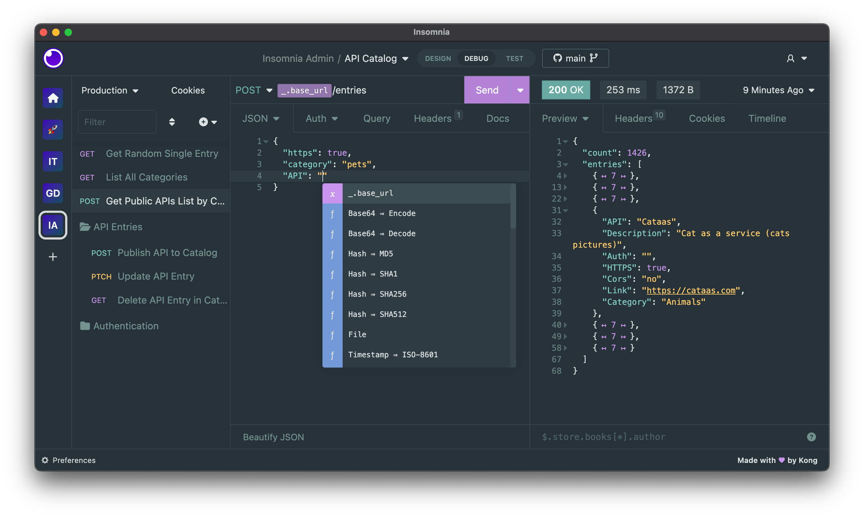 Insomnia Interface