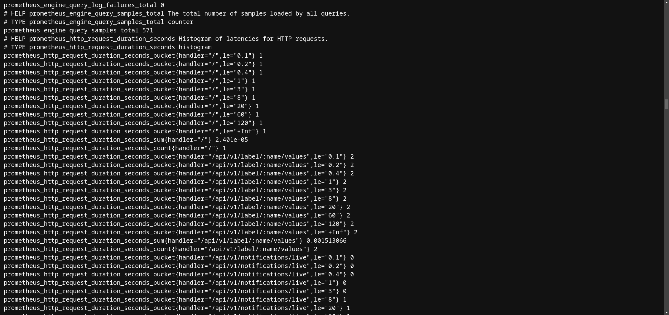 Prometheus metrics format