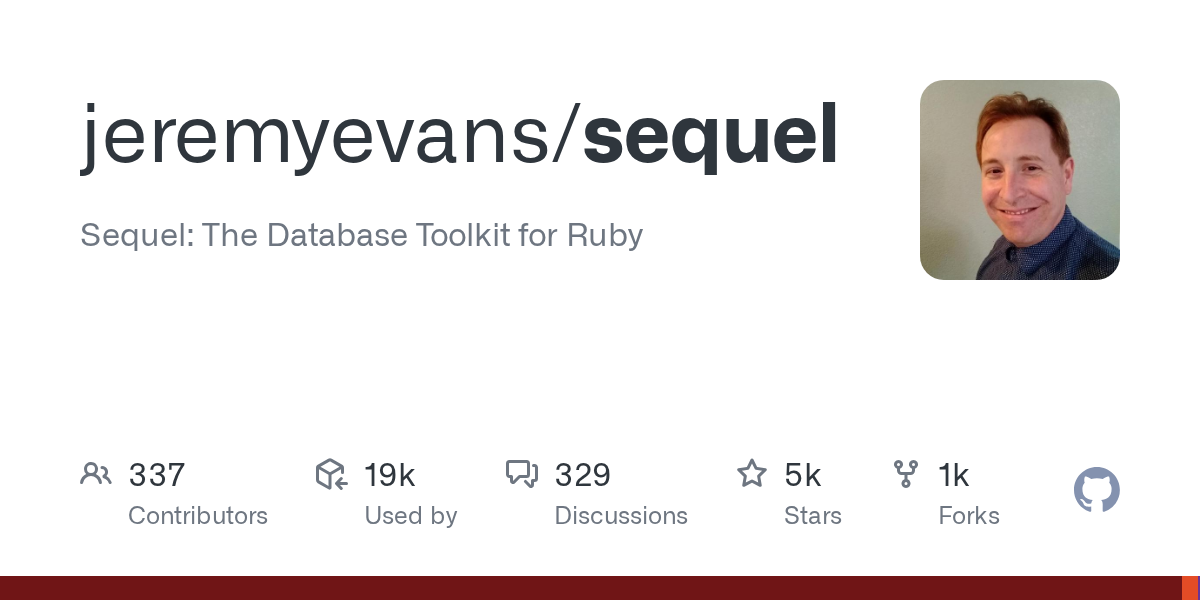 Screenshot of Sequel Github