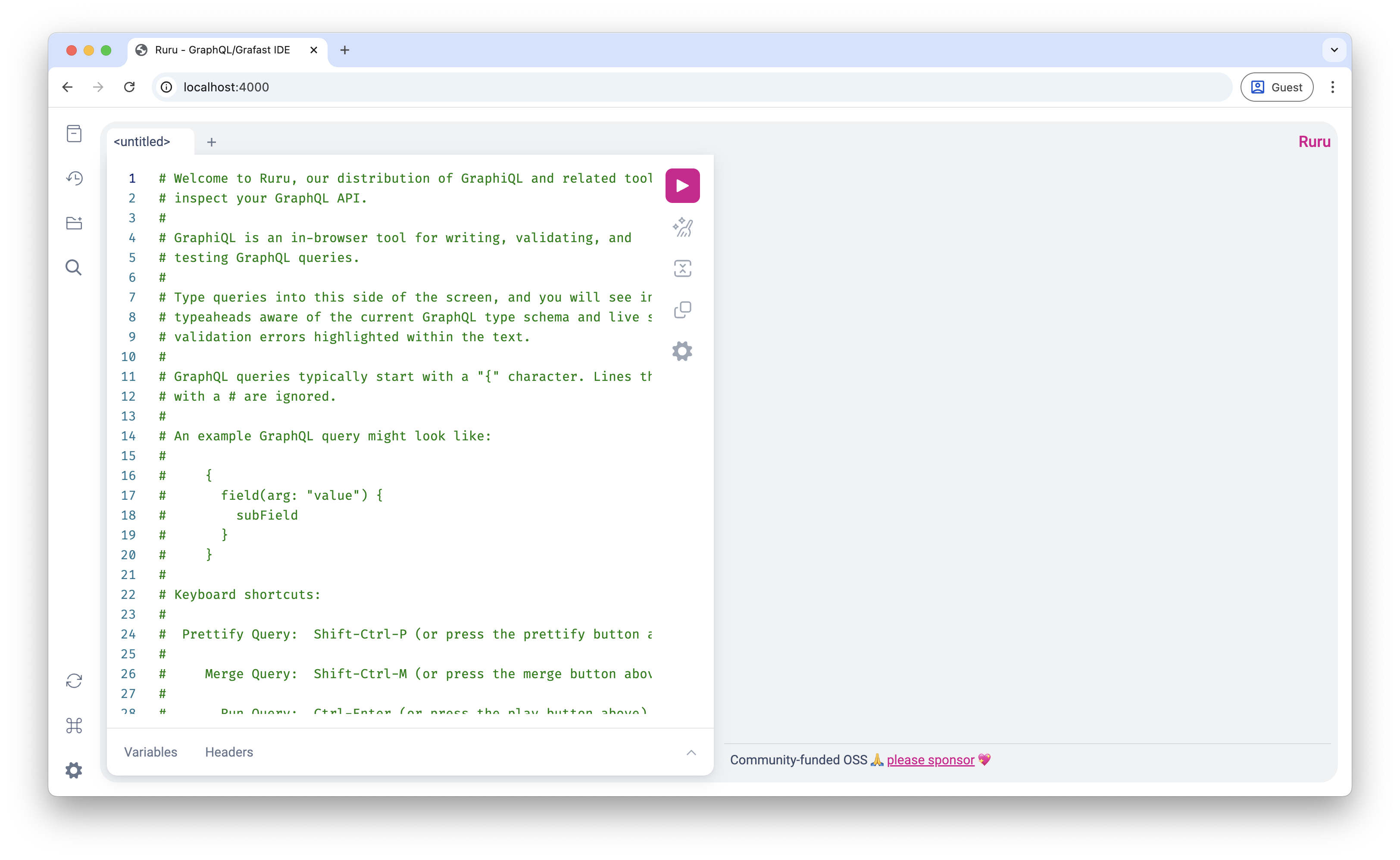 Screenshot of GraphiQL interface with Express GraphQL