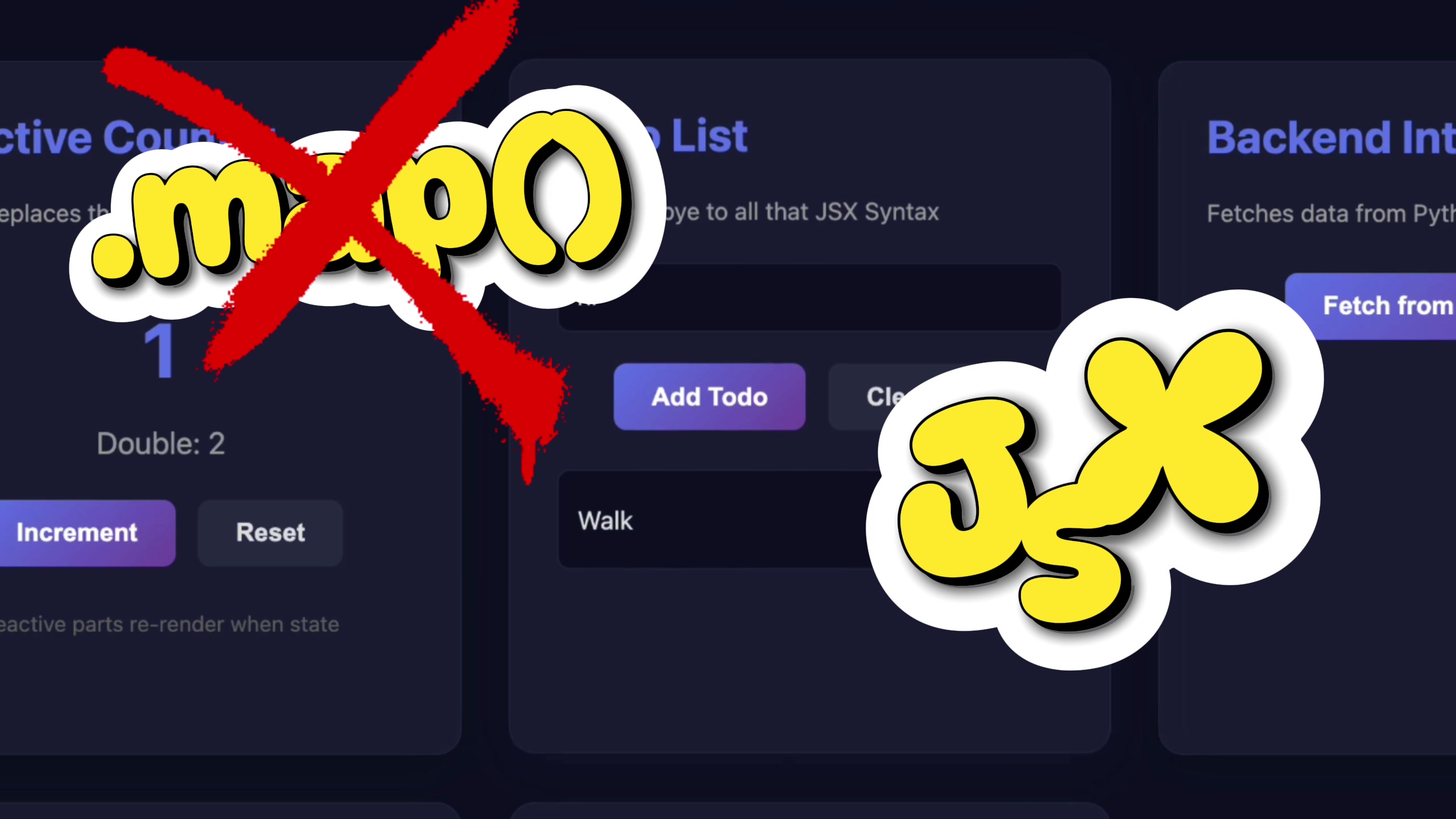Visual emphasizing Ripple's approach without .map() and JSX