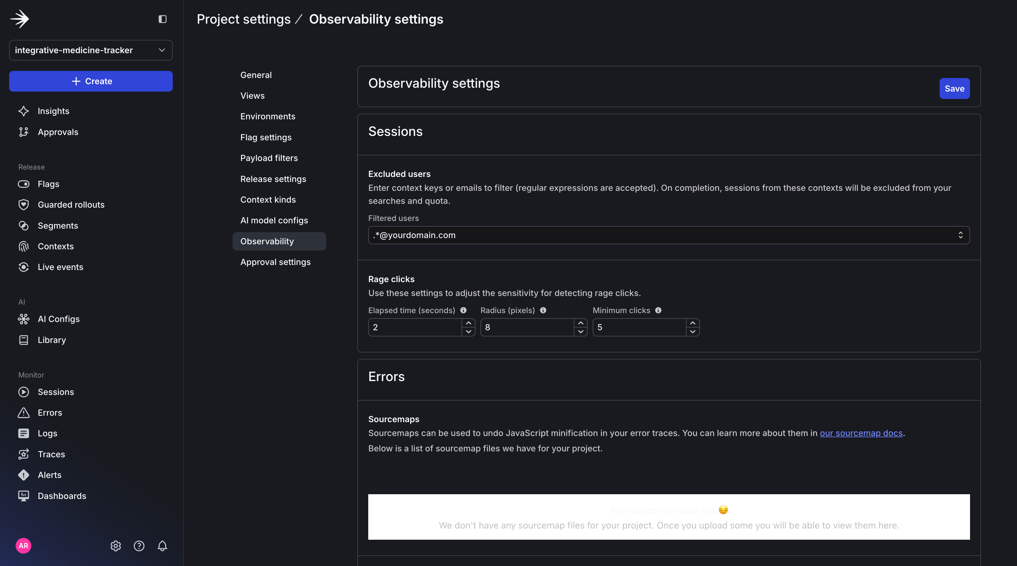 Screenshot of LaunchDarkly