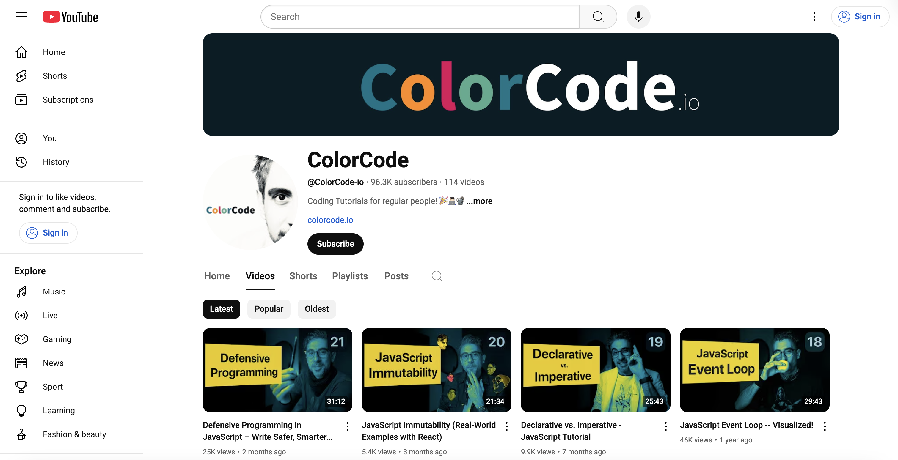 ColorCode Youtube channel