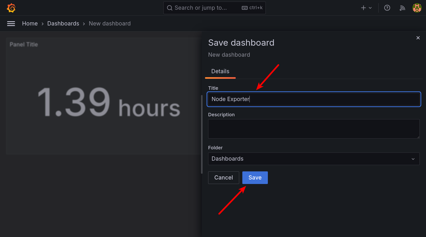 Save Grafana dashboard