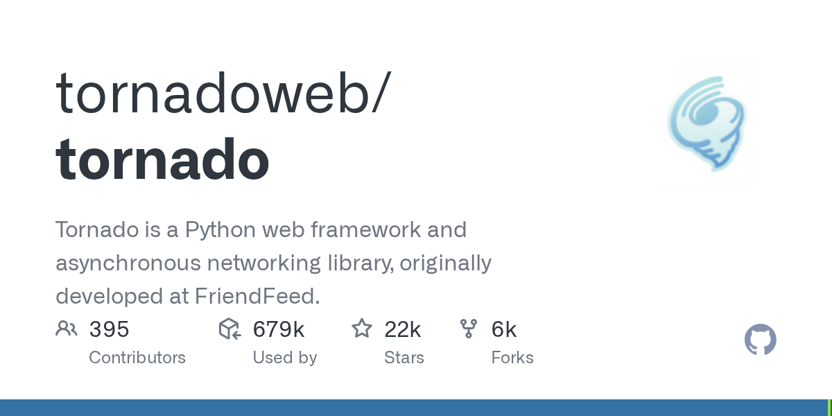 Screenshot of Tornado Github page