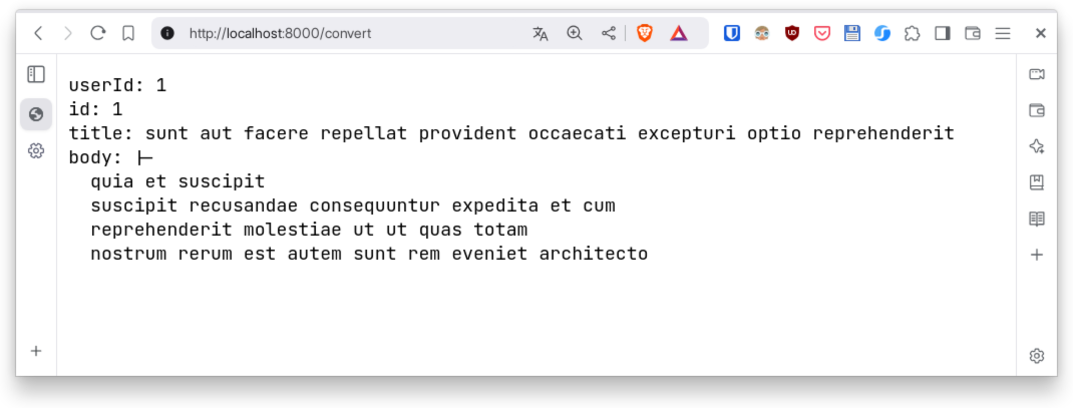 JSON to YAML conversion results