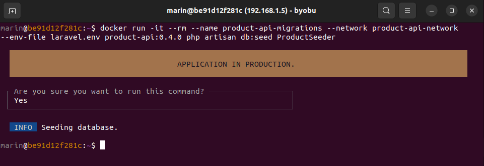 Completed seed output