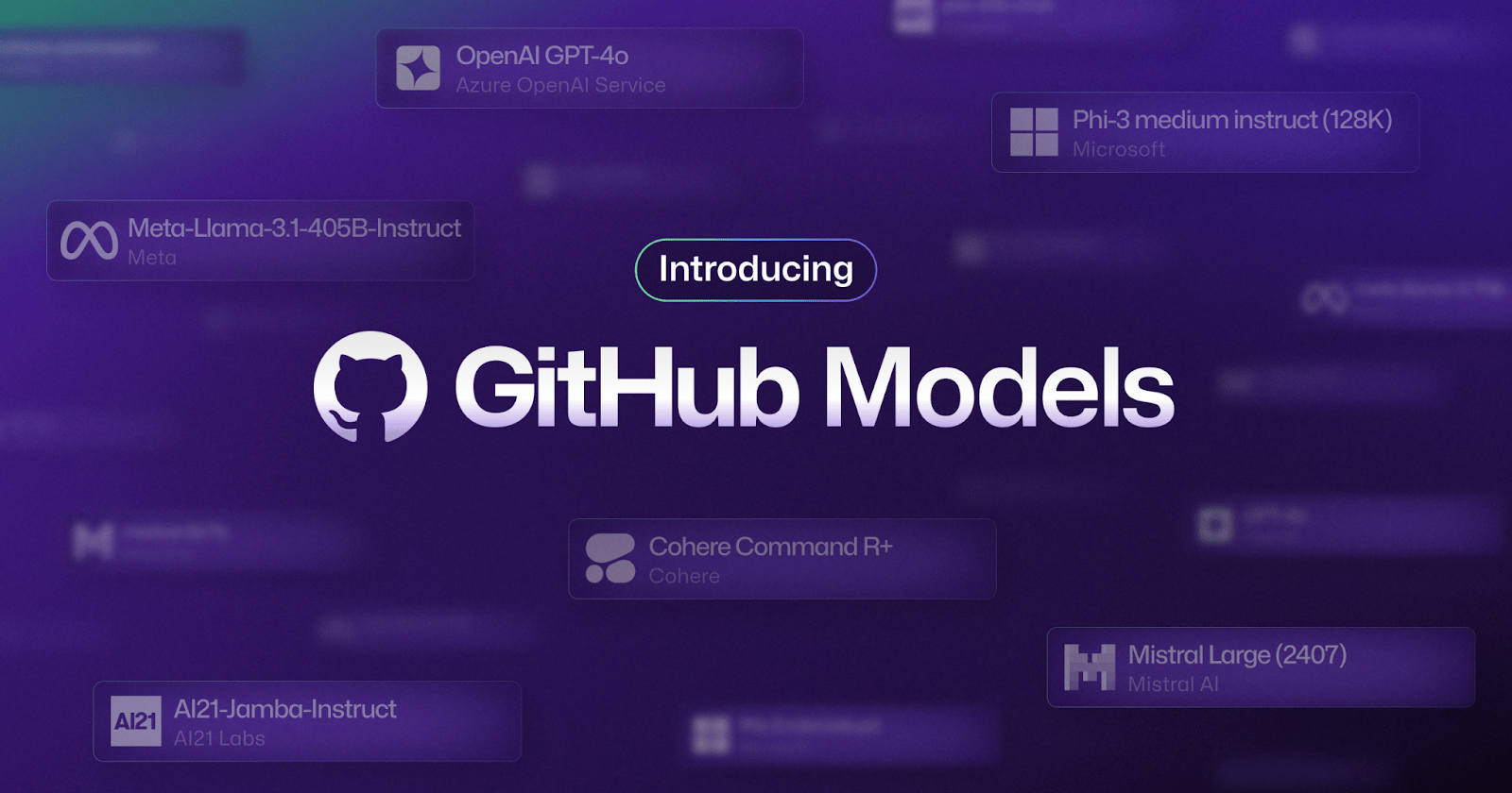 Screenshot of GitHub Spark's AI integration showing GitHub Models
