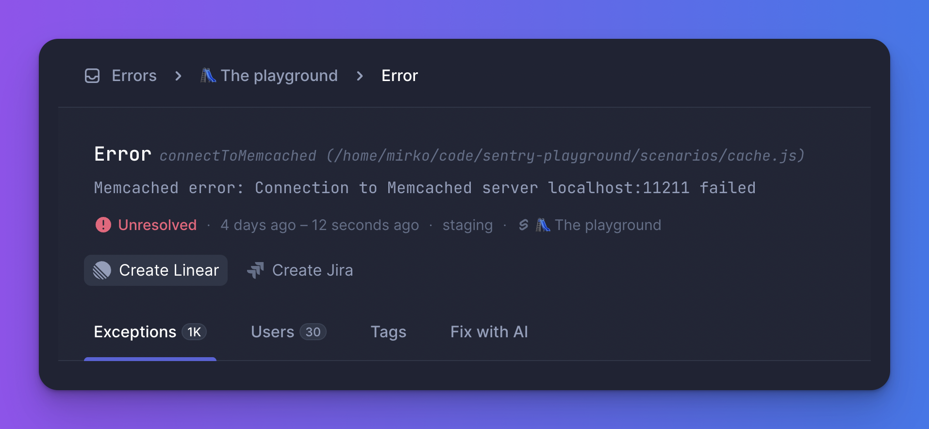 Manually create Linear issues