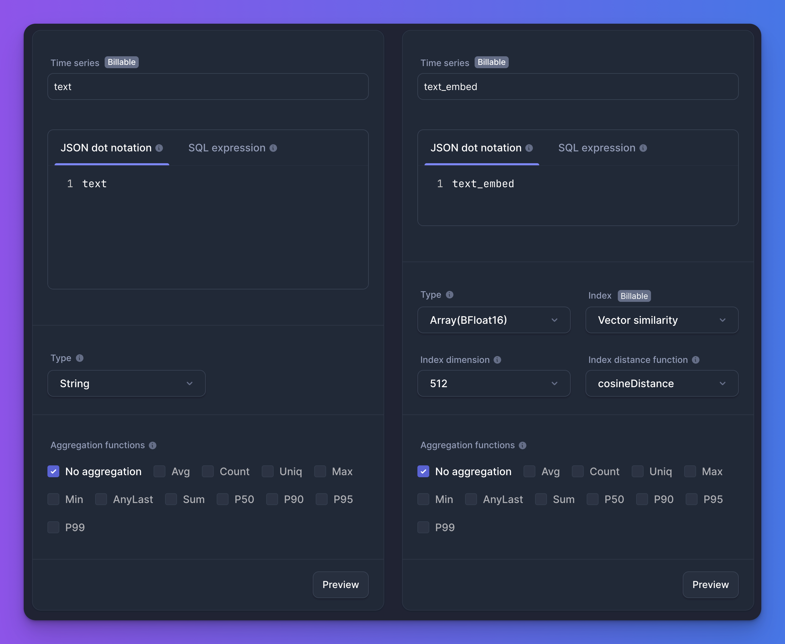 Configure time series