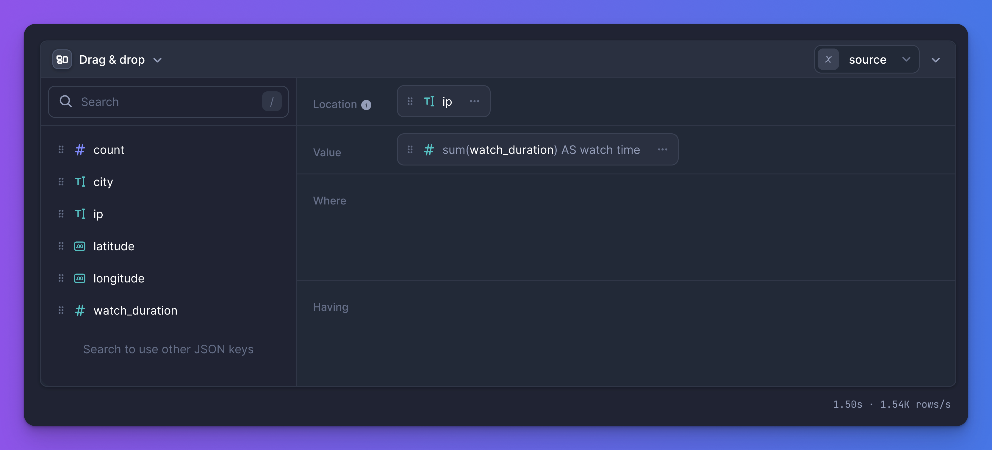 IP geolocation using Drag and drop