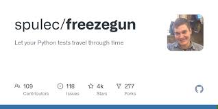 Screenshot of freezegun Github page