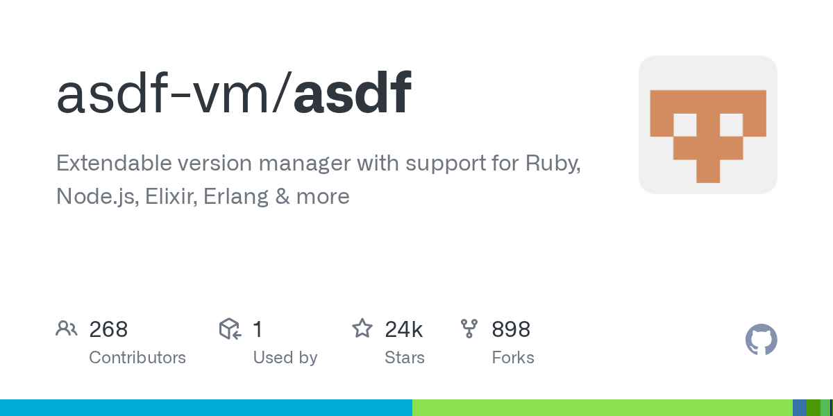 Screenshot of asdf Github page
