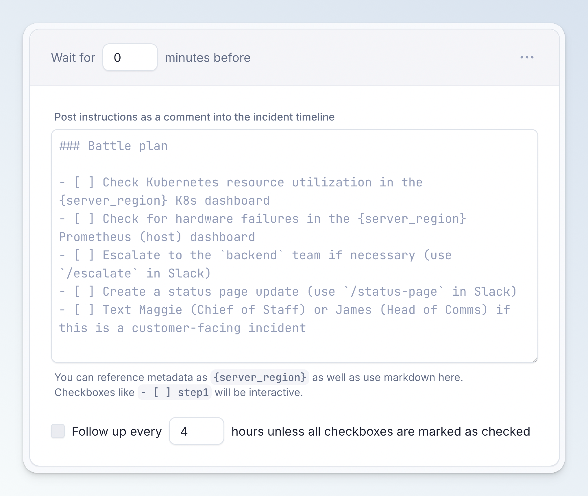 Instructions & todo list