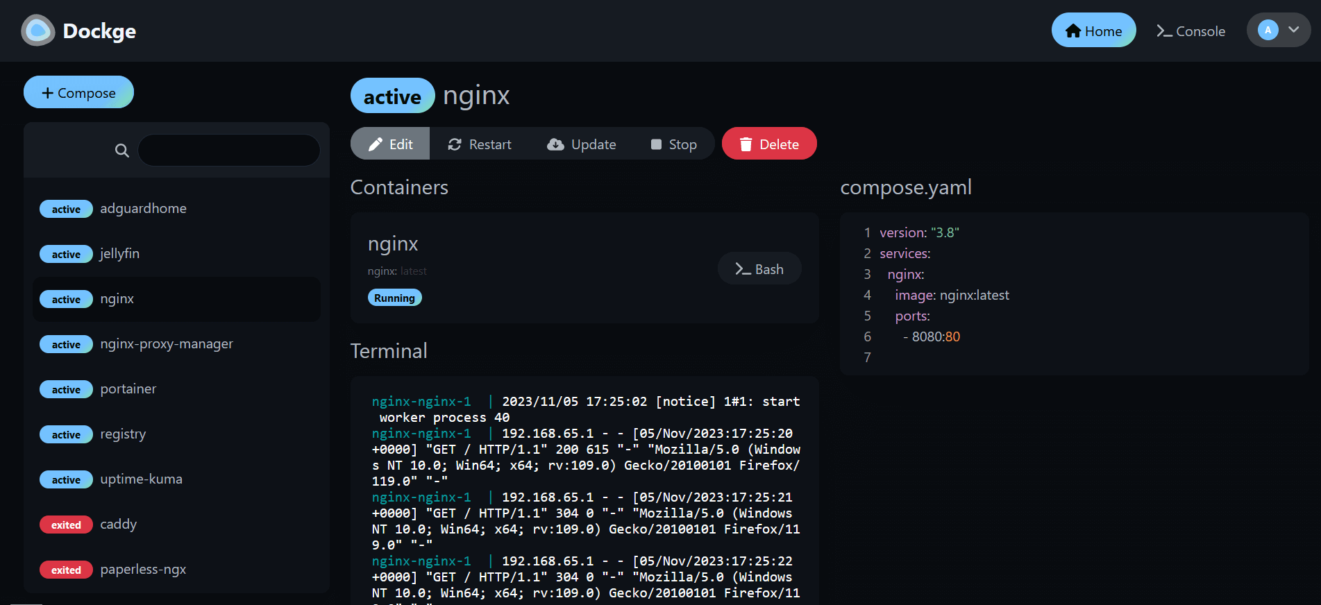 Dockge Dashboard