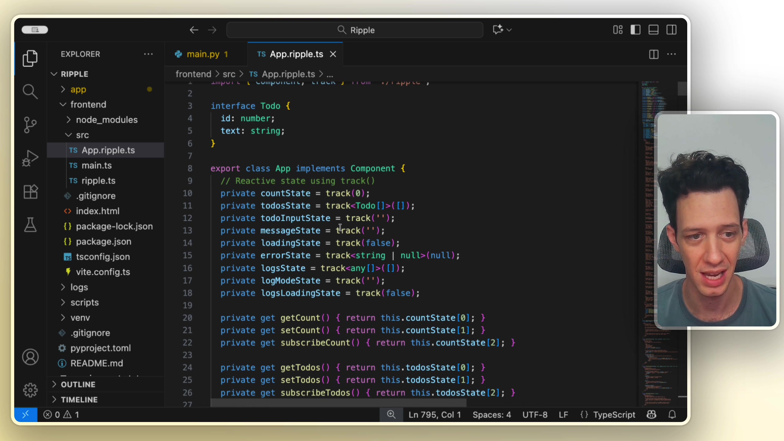 Multiple state variables declared using track() in App.ripple.ts