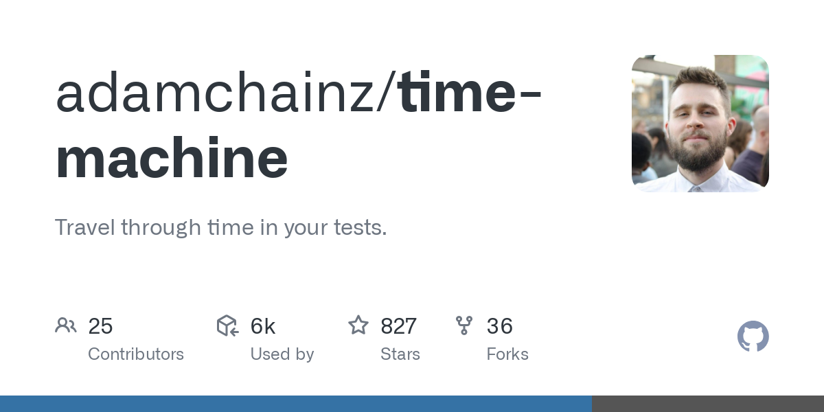 Screenshot of time-machine Github page