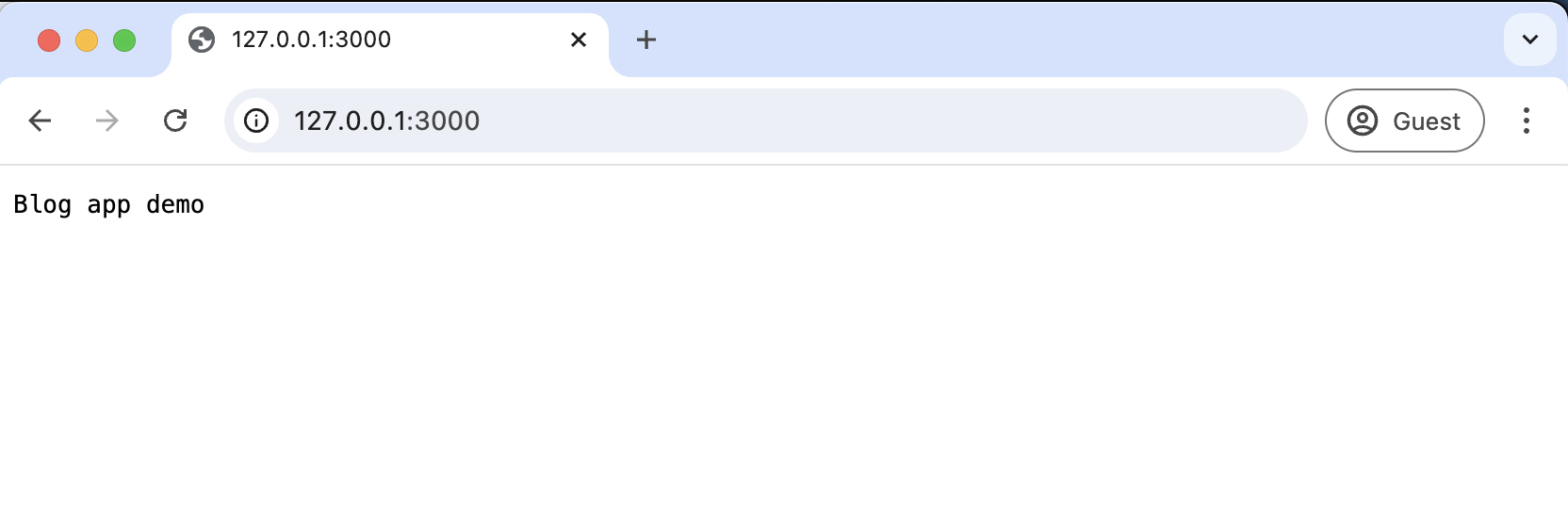 Screenshot of the browser response