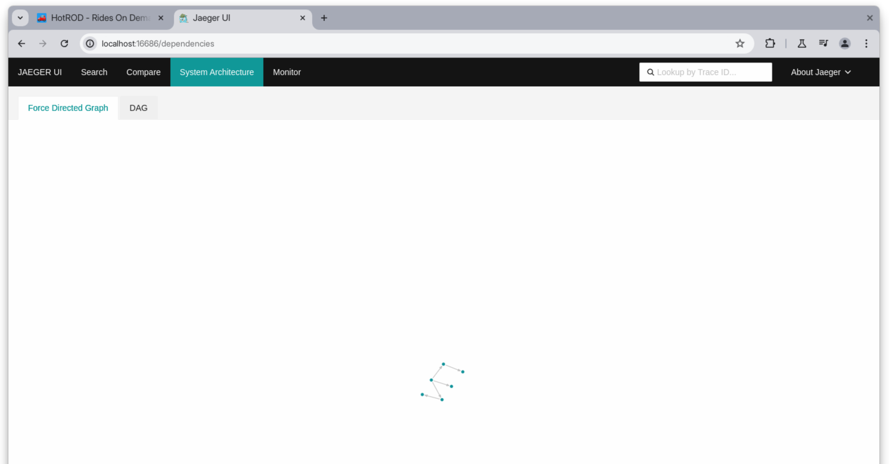 Jaeger Force Directed Graph