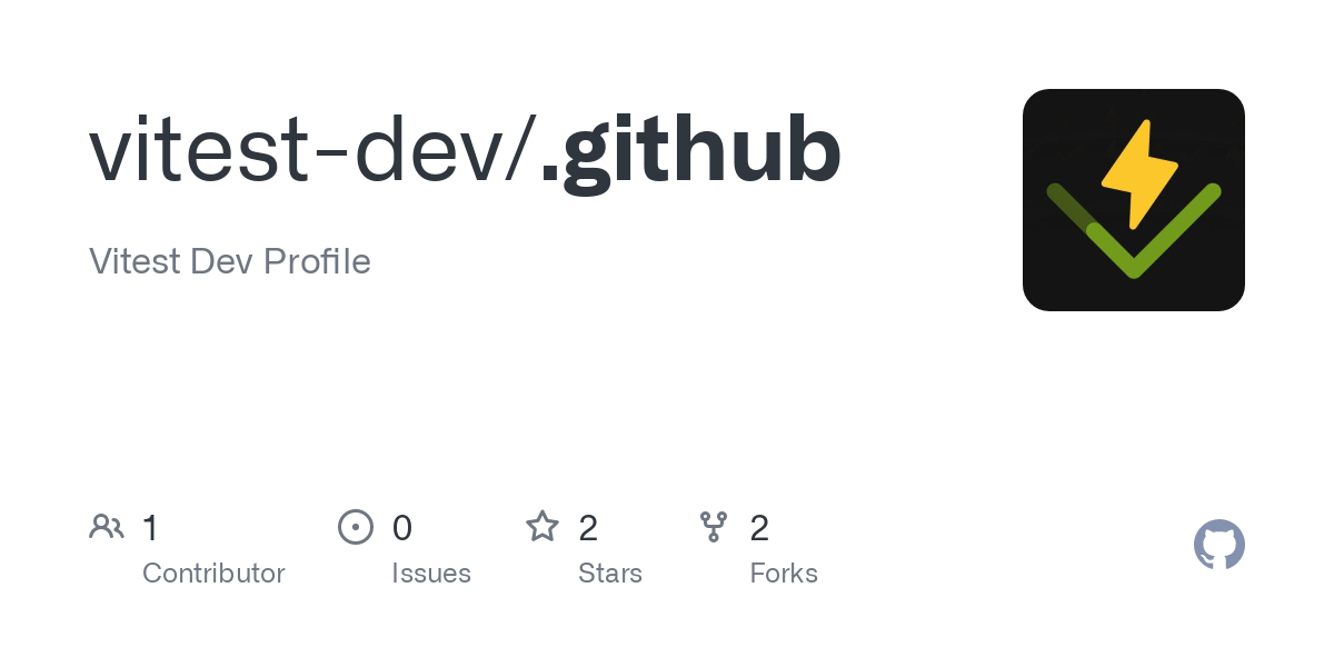 Screenshot of Vitest Github page
