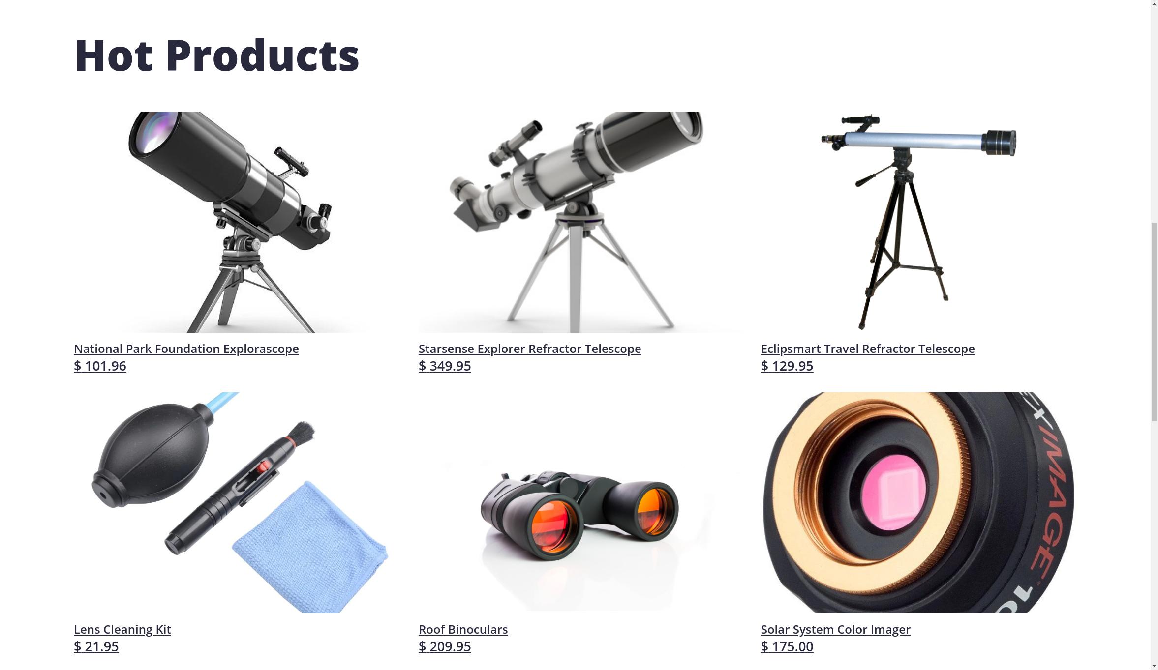 OpenTelemetry Demo products