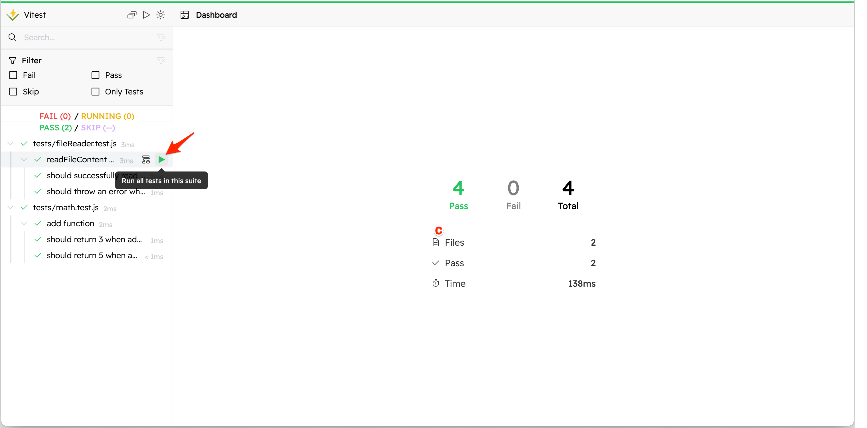 Screenshot of the play button