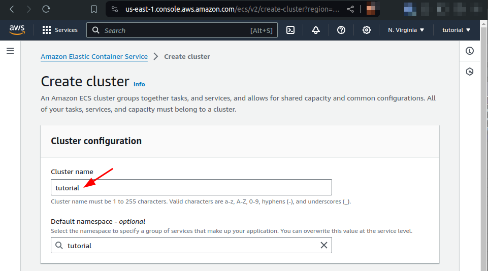specify cluster name