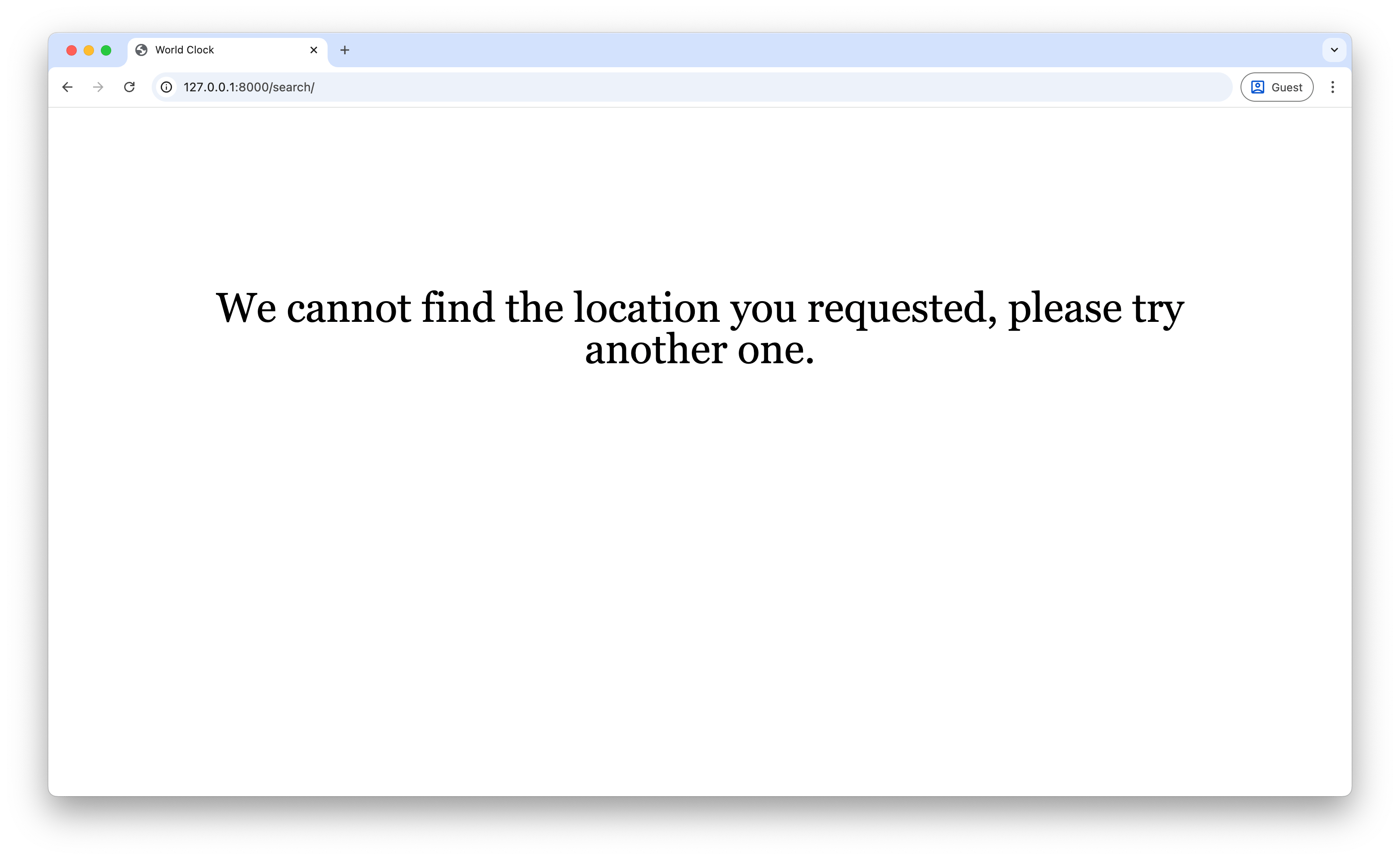 Search Not Successful
