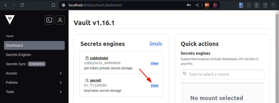 Vault pre-configured secret engines