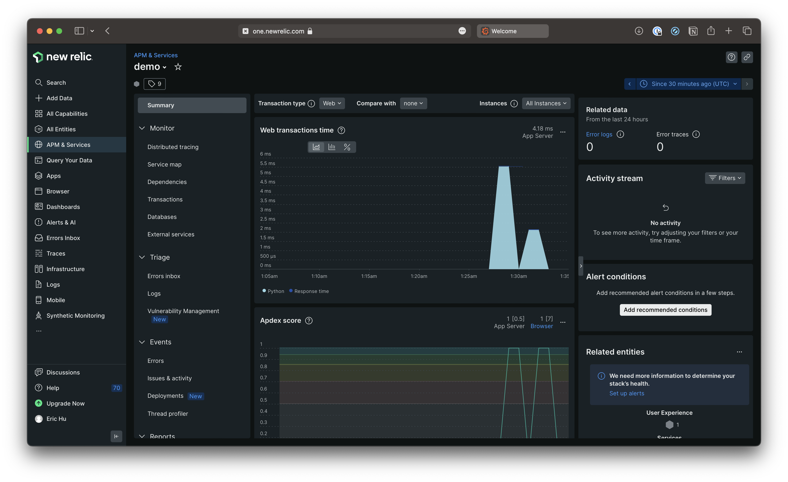 New Relic visualization