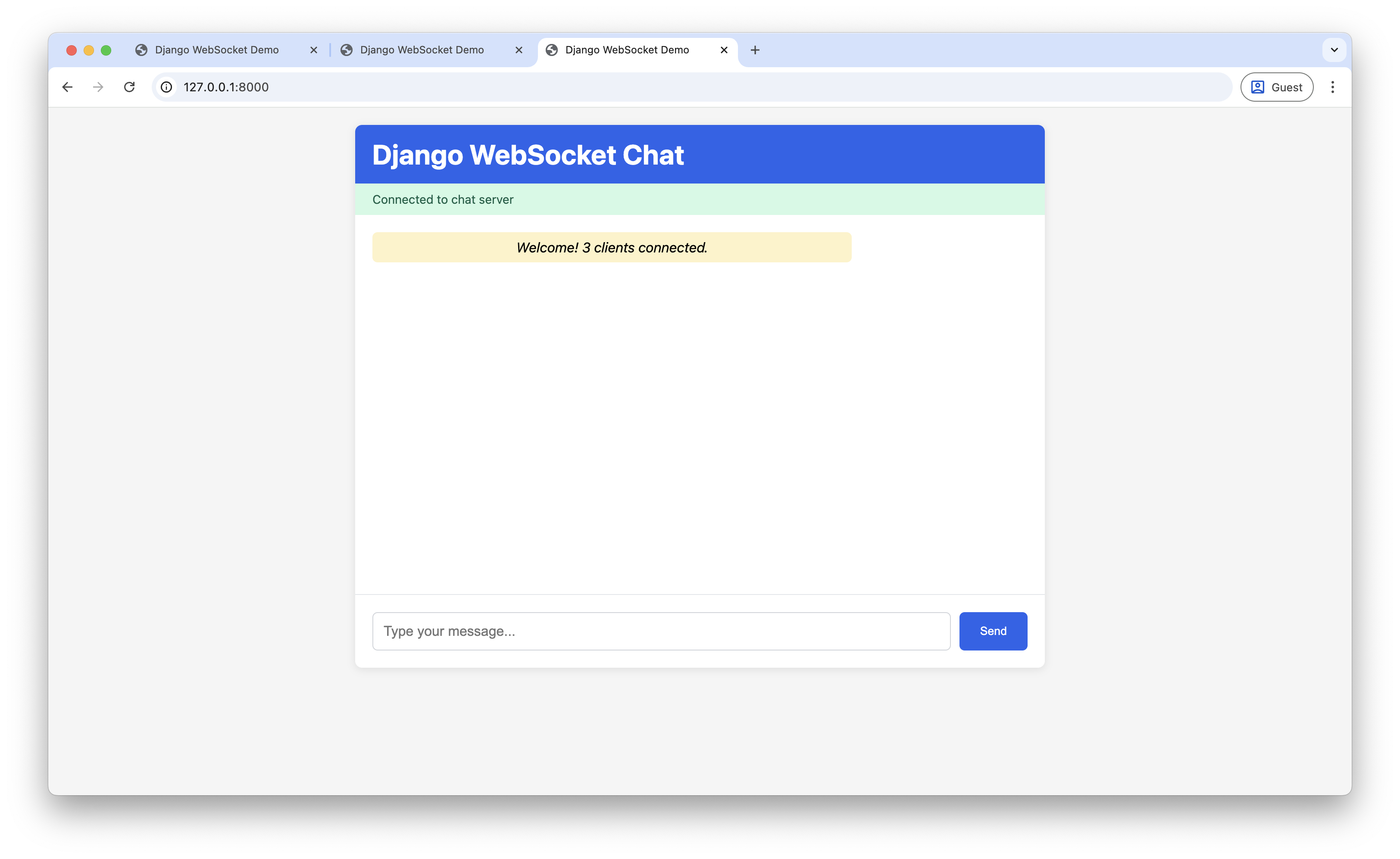 Screenshot showing multiple welcome messages and user join notifications