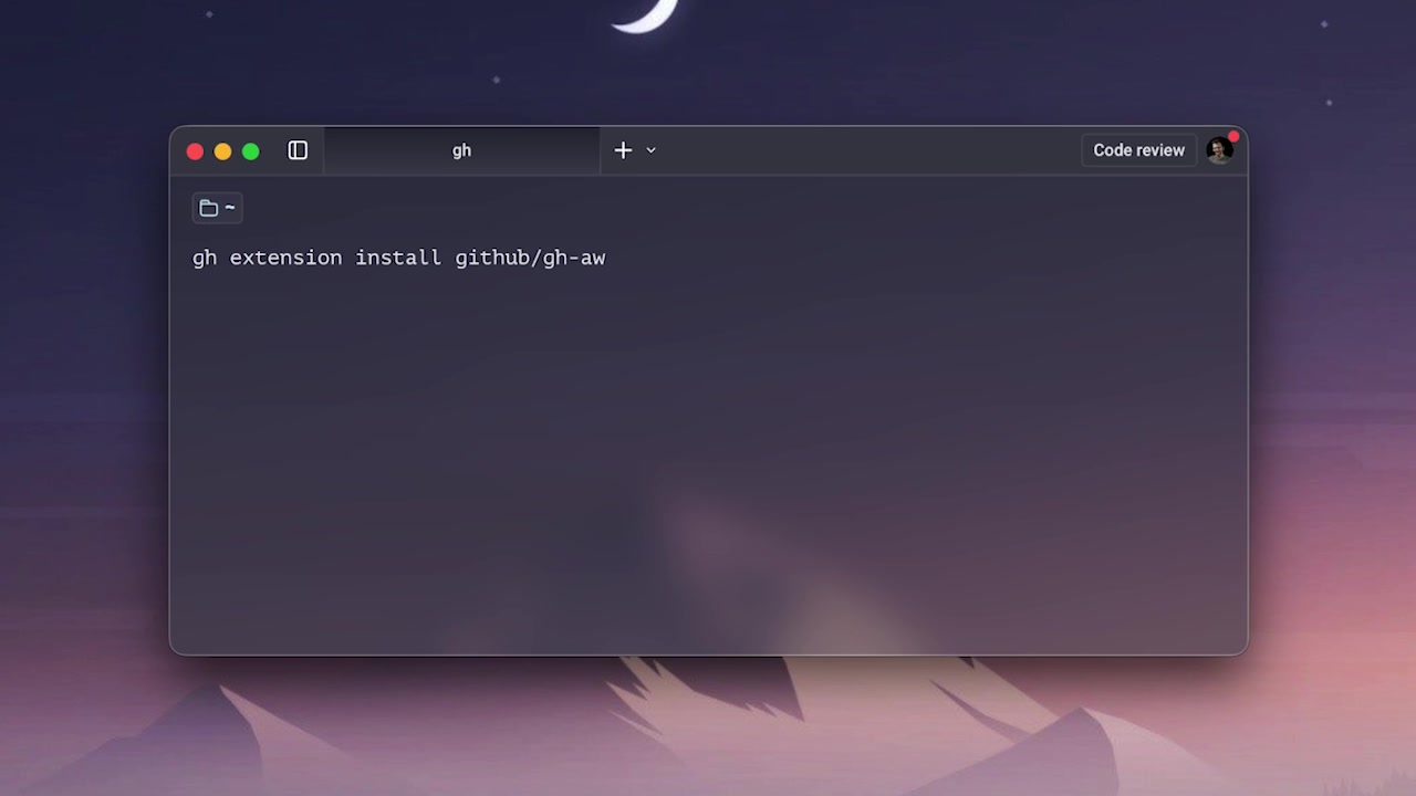 Terminal showing installation of gh extension